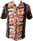 KALAKAUA - ORIGINAL HAWAIIHEMD - ANTHURIUM - BLACK
