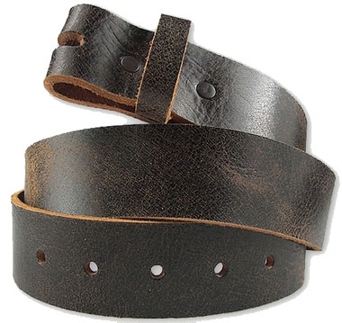 GÜRTEL - BROWN DISTRESSED FULL GRAIN LEATHER BELT (UNIVERSALGÜRTEL)