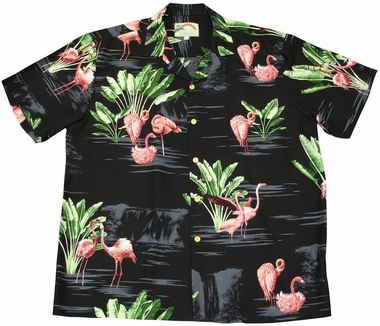 Original Hawaiihemd - Flamingo - Schwarz - Paradise Found