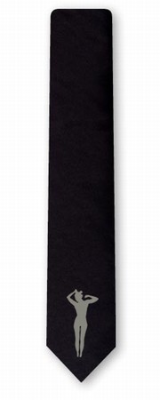 Krawatte Frau - schwarz, schmal