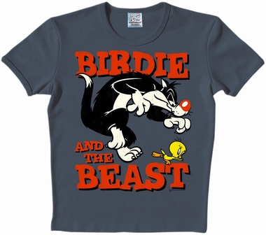Logoshirt - Looney Tunes - Birdie and the Beast Shirt - Grau