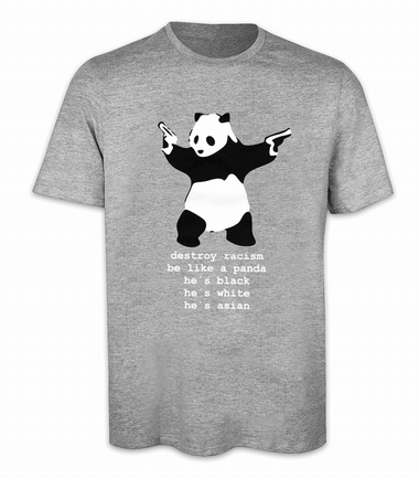 Destroy Racism Panda Shirt Banksy Men