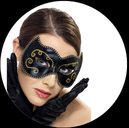 Venezianische Maske Schwarz Gold - Klicken fr grssere Ansicht