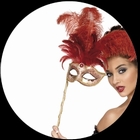 Venezianische Stabmaske Rot Gold