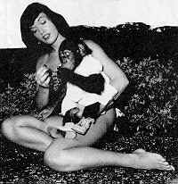 Bettie Page - mit Monkey