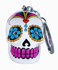 1 x CANDY SKULLS LED KEYCHAIN WHITE