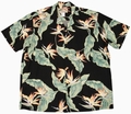 3 x ORIGINAL HAWAIIHEMD - BIRDS OF PARADISE - SCHWARZ - PARADISE FOUND