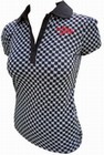 1 x EMILY THE STRANGE - SKULL CHECK PUFF POLO SHIRT