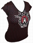 1 x EMILY THE STRANGE - NOUVEAU BUST V-NECK SHIRT