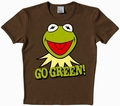  x LOGOSHIRT - KERMIT GO GREEN SHIRT - BRAUN