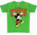 Kids Shirt - Mickey Hands Up - Vintage Grün