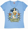 1 x LOGOSHIRT - WONDER WOMAN GIRL SHIRT - DC COMICS - HELLBLAU