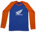 2 x HONDA LONG SLEEVE - BLAU/ORANGE - SHIRT