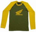  x HONDA LONG SLEEVE - OLIVE/GELB - SHIRT