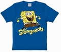 Kids Shirt - Spongebob Jumping - Blau