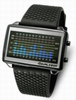 TOKYOFLASH UHR - EQUALIZER HIGH FREQUENCY PU BLACK & BLUE LIGHTS