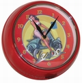 Vespa Wanduhr rund - rot-gelb