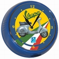 Vespa Wanduhr rund - Tricolore