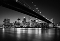 FOTOTAPETE - MANHATTAN SKYLINE - SCHWARZ - WEI� - BROOKLYN BRIDGE