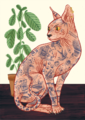 Tattood Kitty - Poster Art von Eva Rust