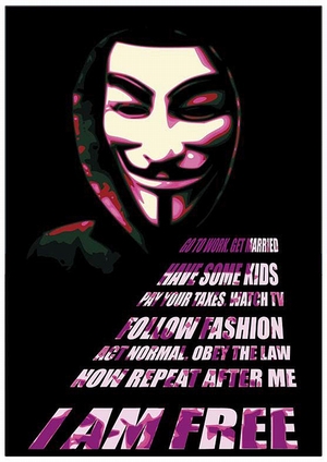 V For Vendetta Poster Maske I am free