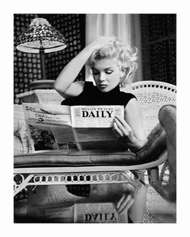 Marilyn Monroe Kunstdruck Motion Picture Daily b/w Foto