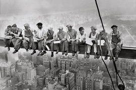 Eating Above Manhattan - New York Poster