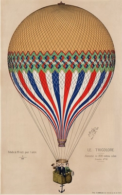 Heissluftballon Poster Le Tricolore, E. Hamelin
