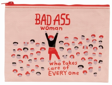Bad Ass Woman Who Takes Care Of Everyone - Zipper Tasche Blue Q
