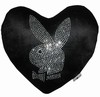 Playboy Kissen Herz Voll-Strass - schwarz