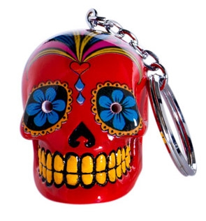 Candy Skulls LED keychain red
