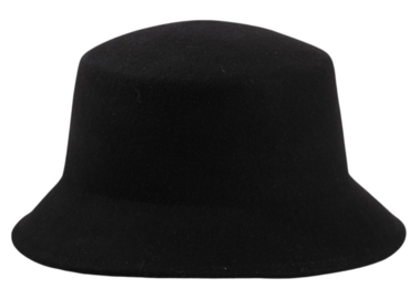 Bucket Filz mit Teddy schwarz