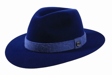 Fedora Traveler velours Folly Dot leucht marine