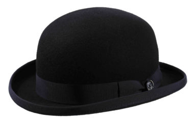 Melone / Bowler nieder Wollfilz schwarz