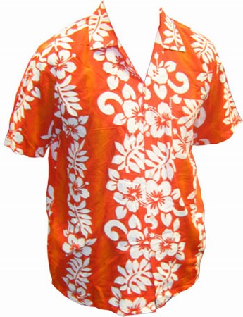 Hawaii Hemd Classic Flower - orange