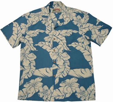 Original Hawaiihemd - Hibiscus Pareau Blue - Paradise Found