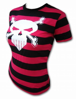 Pink Pirate Girlie-Shirt - Crossed Bones