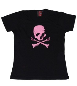 Liquor Brand Pink Skull Girlie Shirt