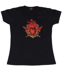 Liquor Brand Girlie Shirt Heart Daggers