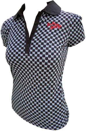Emily The Strange - Skull Check Puff Polo Shirt