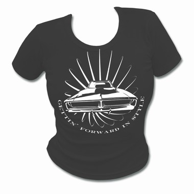 Gettin Forward in Style Girlie Shirt - vintage schwarz