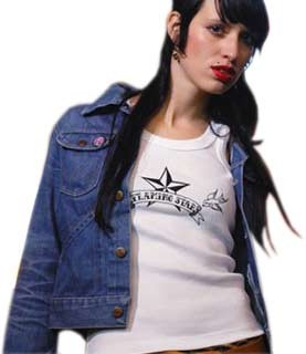 Flaming Star Girlie Unterhemd weiss