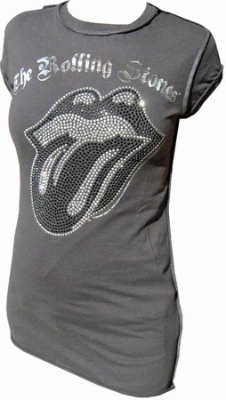 Amplified - Rolling Stones Tongue Glitzer Shirt - Girl