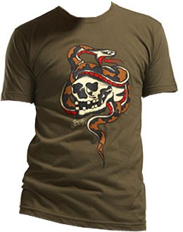 Sailor Jerry Men's T-Shirt - Skull Snake Army Green