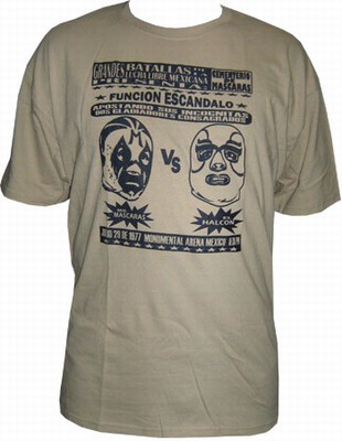 Lucha Libre Shirt - Mil Mascaras vs. El Halcon - Blue