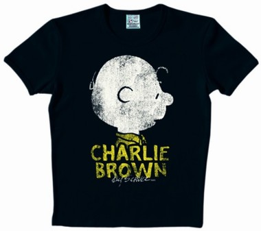Logoshirt - Peanuts - Charlie Brown Shirt & Name - Black