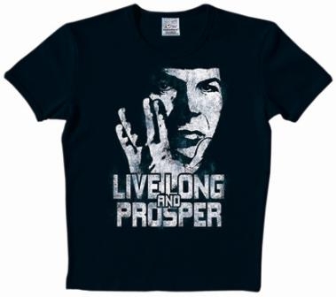 Logoshirt - Star Trek Shirt - Spock Live Long - black
