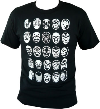 Lucha Libre Shirt - Mil Mascaras - 25 Mascaras - Black