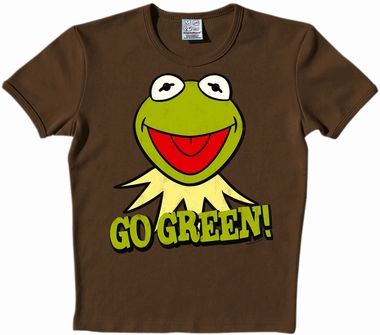Logoshirt - Muppets - Kermit Go Green Shirt - Braun