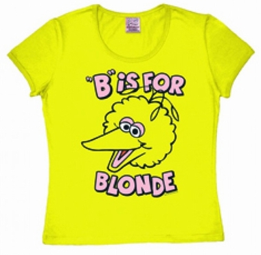 Logoshirt - Semsame Strasse - B is for Blonde  - Girl Shirt gelb